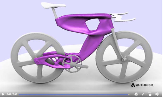 Generative design, or AI when it was a baby, tries to make a better bike frame. Image: Autodesk video on Facebook.