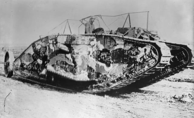 The British Mark I tank entered World War I in 1916. The shape of a tank may have changed, but the main battle tank is still armor and guns—and a deathtrap.